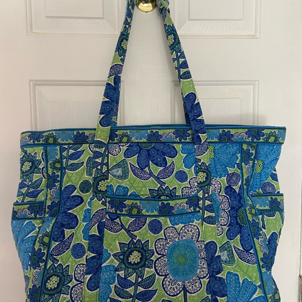 Vera Bradley Blue and Green Floral Tote